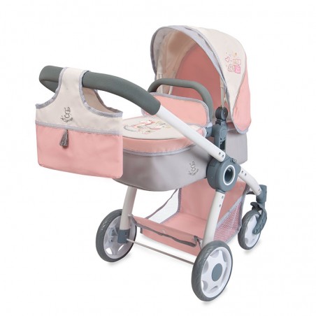DeCuevas Carro De Muñecas Reborn Funny 82086 – Cochecito Plegable Con Sombrilla, Bolsa Y Manillar Ajustable Para Muñecas De Hasta 55 Cm
