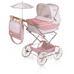 Carrito De Muñecas Clásico Pequeño Reborn, Rosa Y Blanco (9962