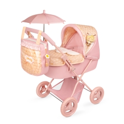 Carro de Muñecas Plegable con Sombrilla y Peluche Honey DeCuevas 85070