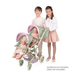 Carro de Muñecas Silla Gemelar Multiposición Plegable con Bolso Botanic DeCuevas 90868 | DeCuevas Toys