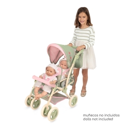 Carro de Muñecas Silla Gemelar Plegable con Bolso Botanic DeCuevas 90368 | DeCuevas Toys