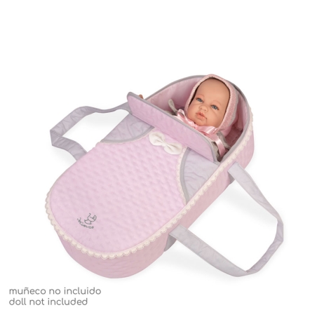 Carro De Muñecas Sophie 3x1 Plegable – Capazo Extraíble Con Bolsito A Juego – Estructura Ligera Y Resistente – Manillar Ajustable – Medidas 75 X 40 X 75 Cm – Color Rosa Con Detalles De Madera