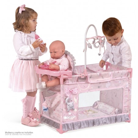 Cuna D Madera Para Muñecas Tulipe Con Colchón Decuevas 55174 - Rosa Cuna D Madera Para Muñecas Tulipe Con Colchón Decuevas 55174 - Rosa